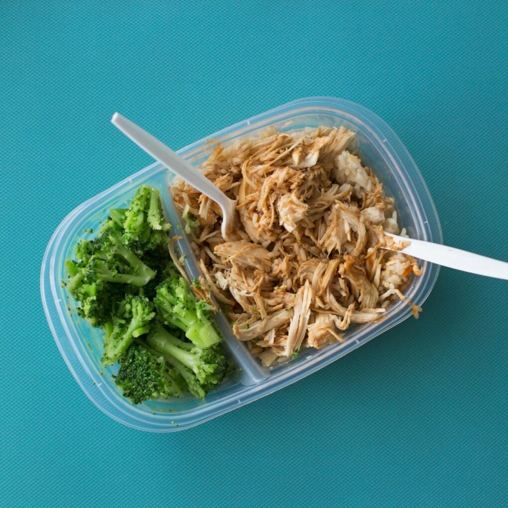 tuna salad on transparent lunch pack